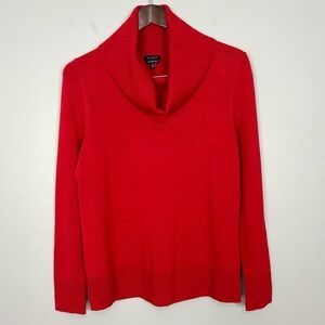 Talbots Merino Wool Cowl-Neck Sweater Women’s Size M Classic Lightweight Red